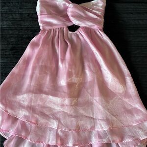 Elegant Pink Strapless Dress